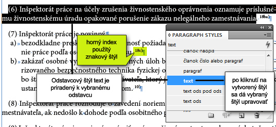 odstavcový štýl